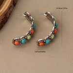 BOUCLES D'OREILLES SUD-OUEST AMÉRICAIN TURQUOISE ARGENT CRÉOLE