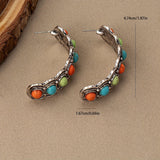 BOUCLES D'OREILLES SUD-OUEST AMÉRICAIN TURQUOISE ARGENT CRÉOLE