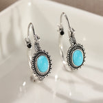 BOUCLES D'OREILLES VINTAGE RÉTRO ALLONGÉ TURQUOISE SPLICING