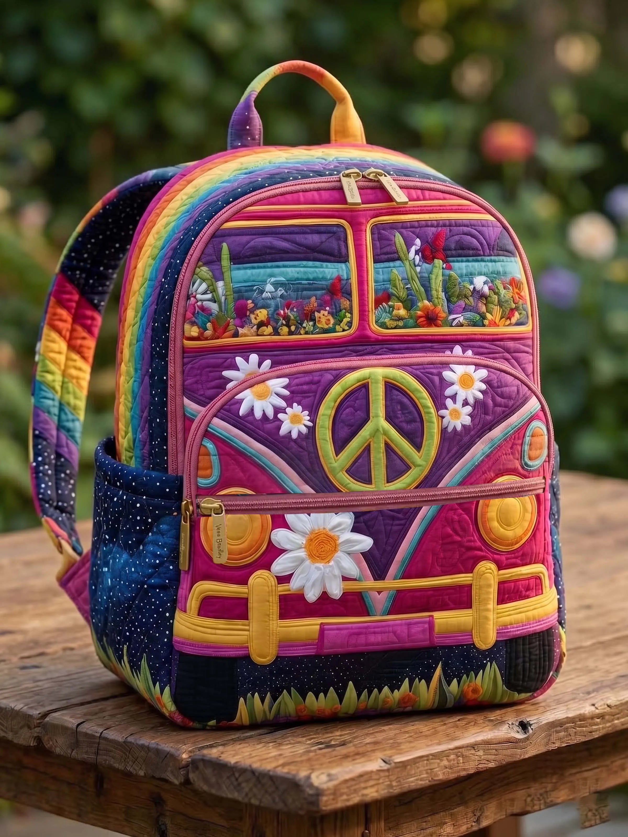 Hippie Van Quilted Backpack