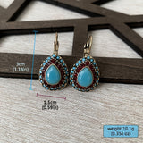 Vintage Teardrop Turquoise Halo Drop Earrings