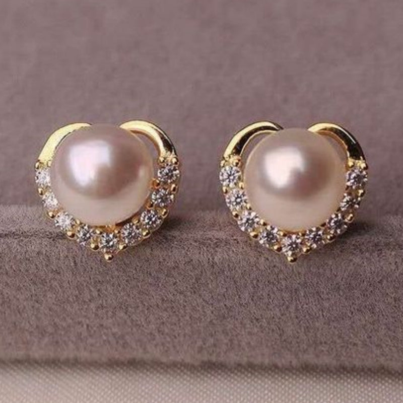 Clou d'Oreille Vintage Perle Boucles d'Oreilles Or
