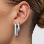 Small Gigi Hoops | White Gold