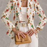 Stefania™ | Blazer con Stampa di Schiaccianoci
