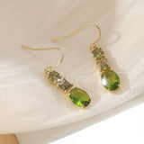 Vintage Bohemian Style Green Zirconia Geometric Earrings