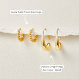 Cina Drop Hoop Earrings