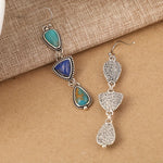 BOUCLES D'OREILLES FAIT MAIN SYNTHÉTIQUE LAPIS-LAZULI TURQUOISE PENDENTIF