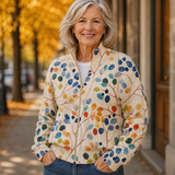 IMOGENE | VESTE ZIPPÉE IMPRIMÉE FEUILLES BOTANIQUES