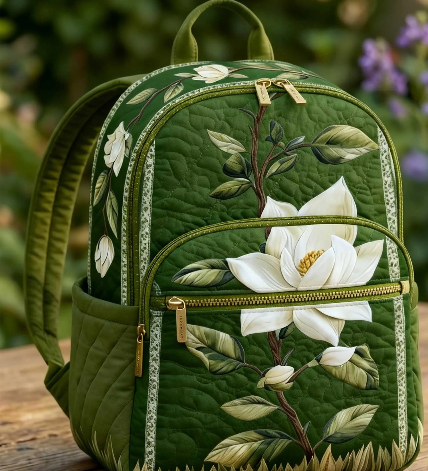 Magnolia Floral Quilted Backpack