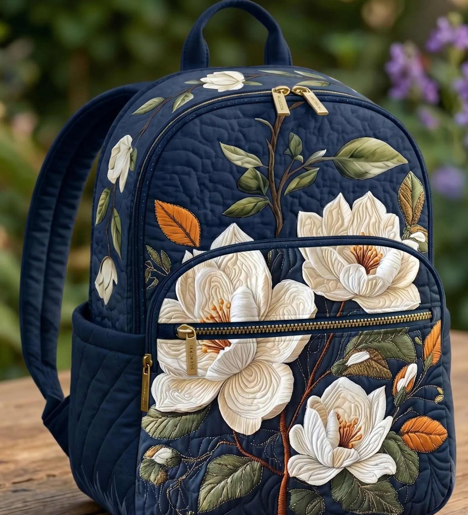 Magnolia Floral Quilted Backpack