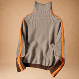 ARISTONIE | PULL COL ROULÉ CONTRASTÉ