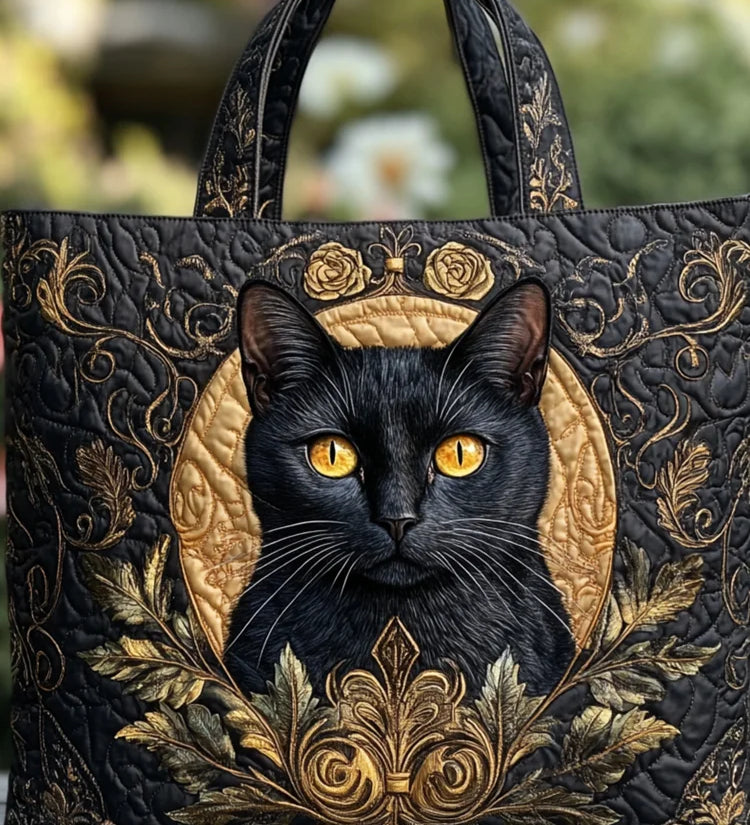Animal Plant Cat Quilted Tote Bag