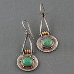 BOUCLES D'OREILLES TURQUOISE MIXTE MÉTAL ARTISANAL GOUTTE