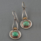 BOUCLES D'OREILLES TURQUOISE MIXTE MÉTAL ARTISANAL GOUTTE