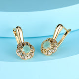 BOUCLES D'OREILLES TURQUOISE CARRÉ SERTI À