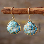 Bohemian Turquoise Mosaic Teardrop Earrings