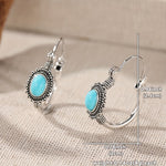 BOUCLES D'OREILLES VINTAGE RÉTRO ALLONGÉ TURQUOISE SPLICING