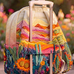 Desert Sunset Cactus Quilted Backpack