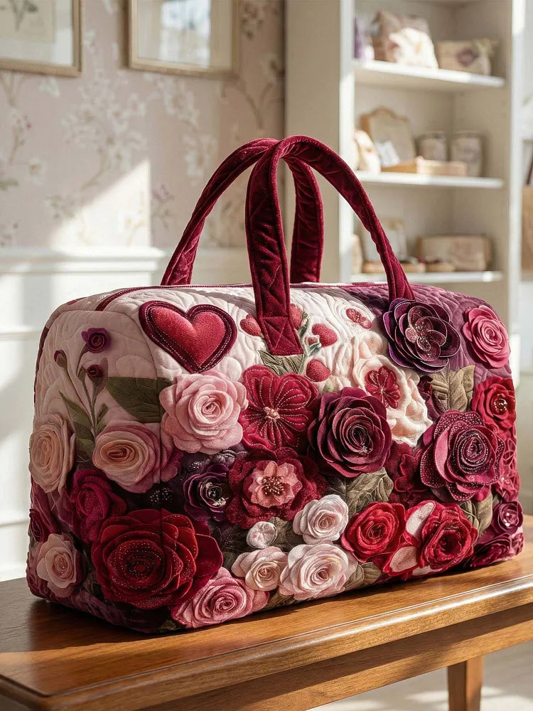 Rose Love Quilted Duffle Bag