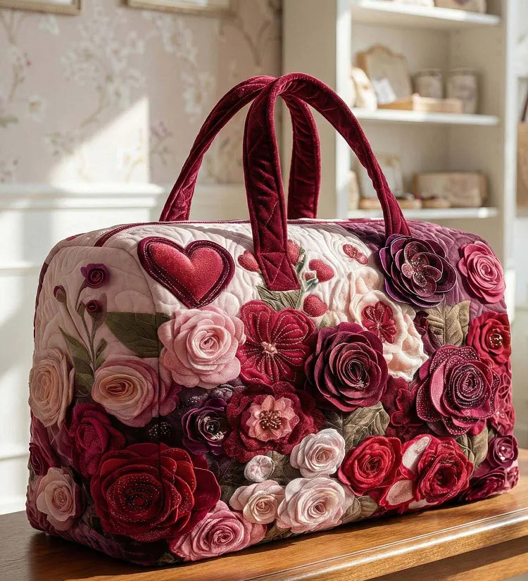 Rose Love Quilted Duffle Bag