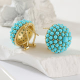 BOUCLES D'OREILLES ÉLÉGANT PALAIS TURQUOISE GRAPPE CLOU D'OREILLE