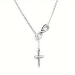 Eternal Cross Pendant Necklace | White Gold