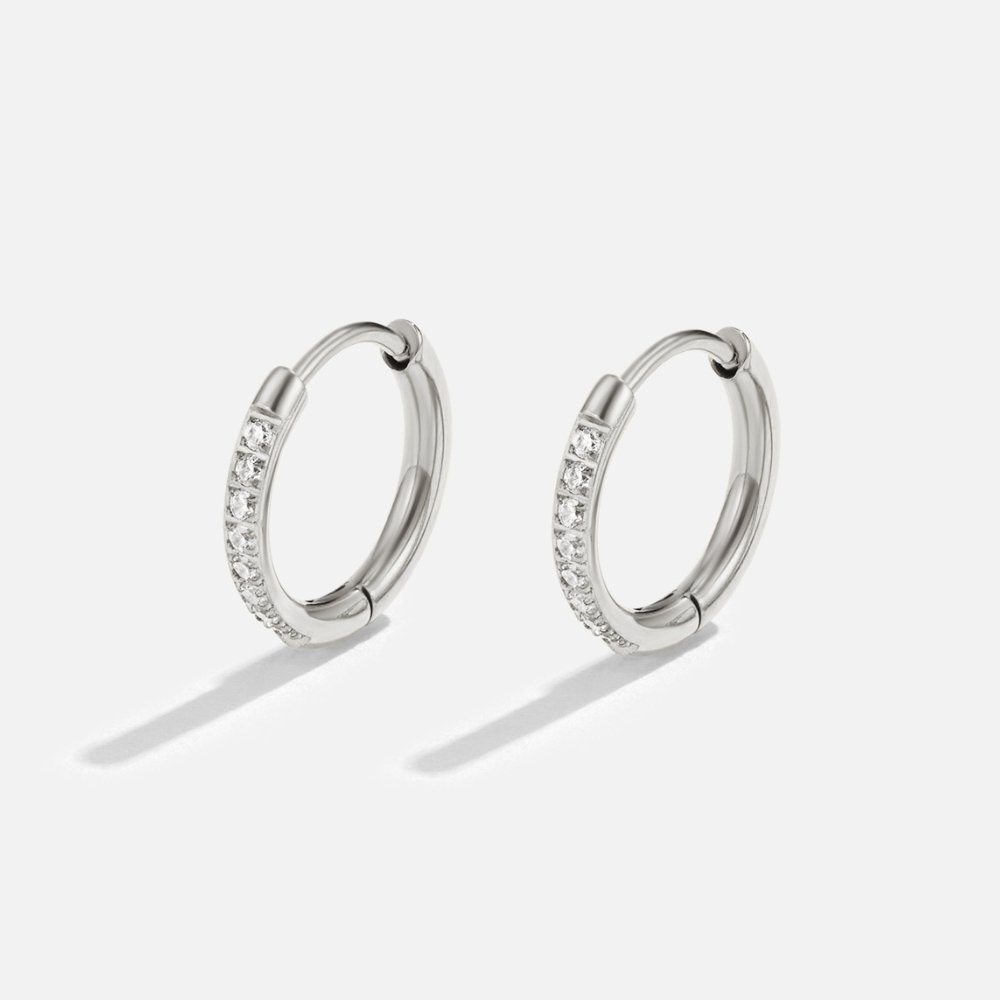 Eternity Hoop Earrings - Silver
