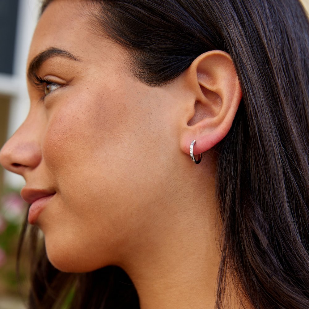 Eternity Hoop Earrings - Silver