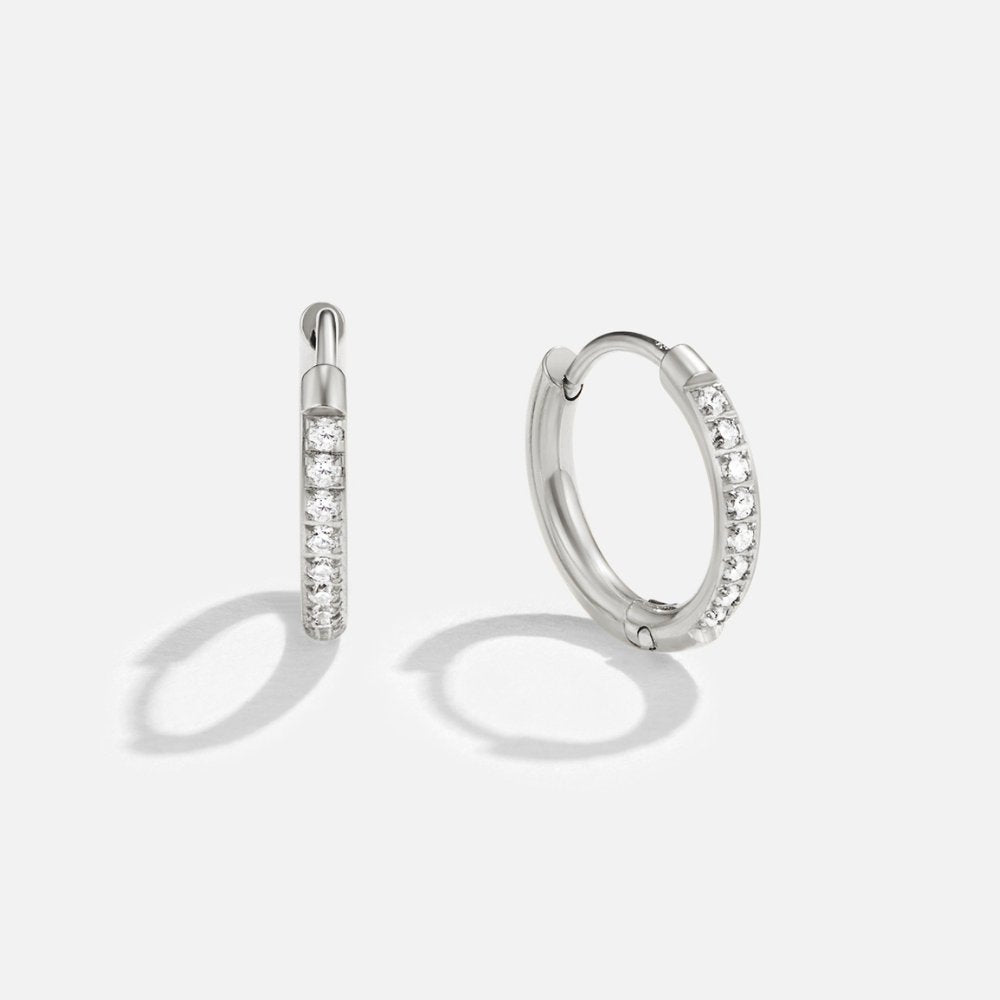 Eternity Hoop Earrings - Silver