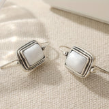 Elegant Bohemian Square Pearl Drop Earrings