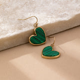 Bohemian Minimalist Natural Turquoise Heart Earrings