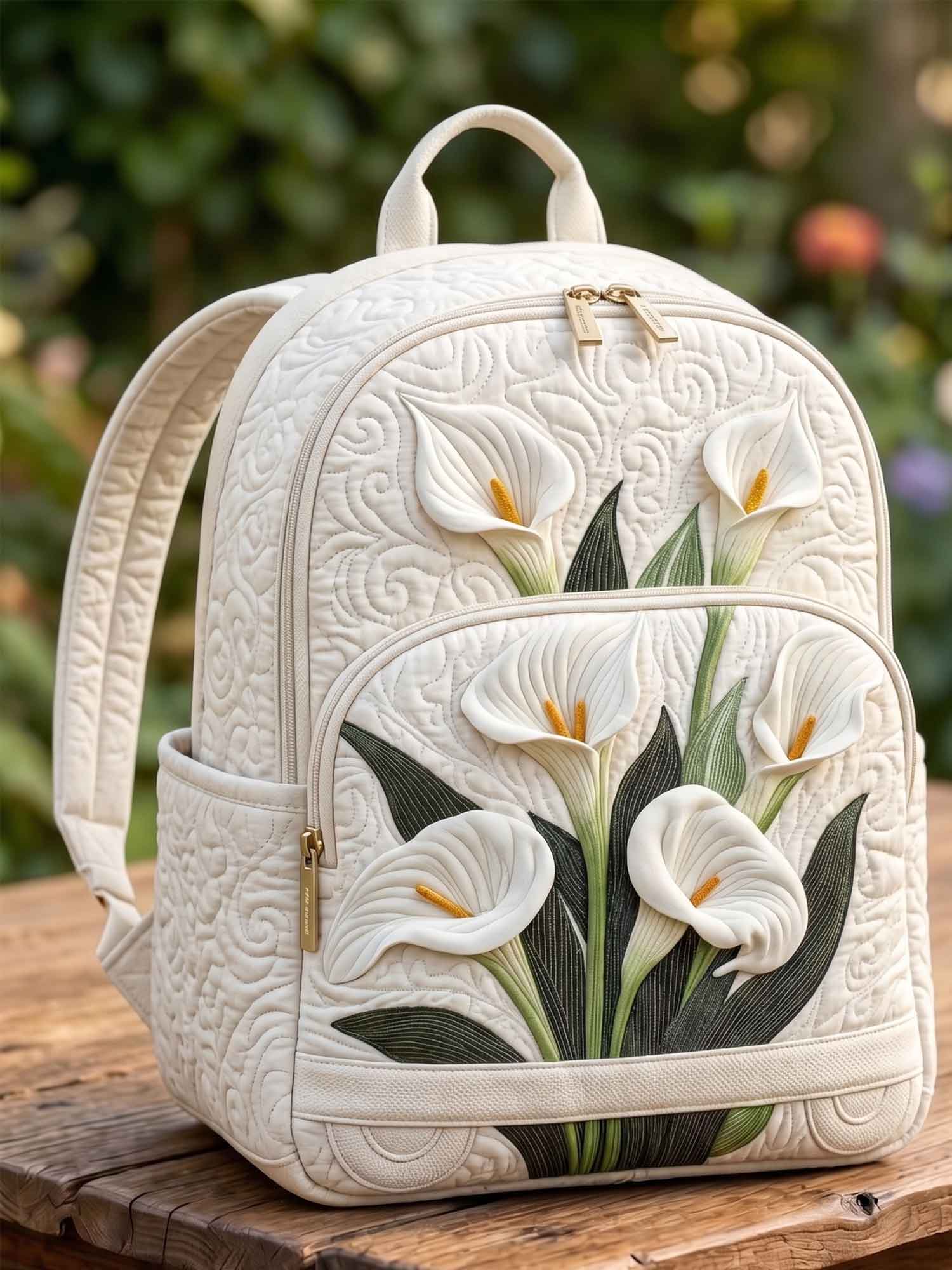 Calla Lily Quilted Backpack