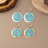 Turquoise Bohemian Round Earrings