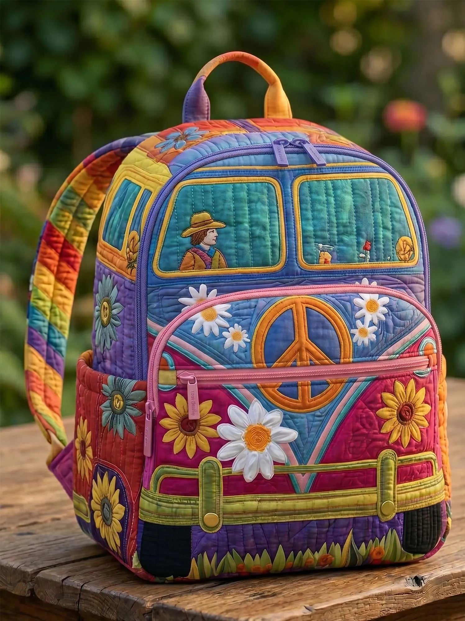 Hippie Van Quilted Backpack