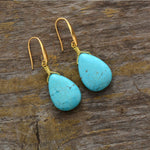 BOUCLES D'OREILLES ÉLÉGANT VINTAGE TURQUOISE GOUTTE