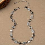 Bohemian Floral Swirl Spiral Pattern Short Choker Necklace