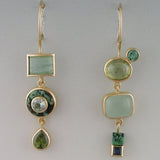 BOUCLES PENDANTES VINTAGE VERT