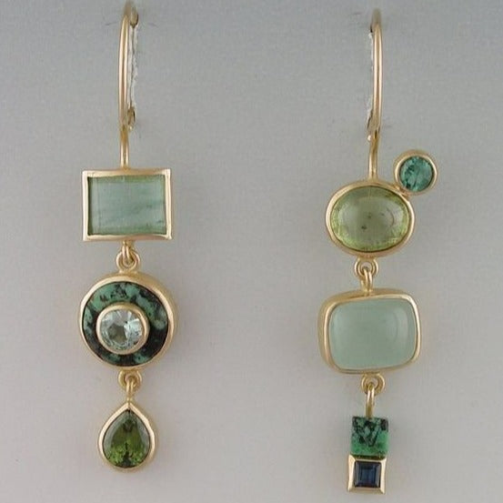 VINTAGE VERT BOUCLES D'OREILLES