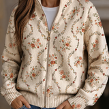 PERSEPHONE | VESTE IMPRIMÉE CRÈME FLEURS & LIERRE