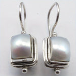 Elegant Bohemian Square Pearl Drop Earrings