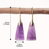 Elegant Natural Stone Amethyst Inverted Trapezoid Earrings