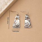 Bohemian Geometric Spiral Engraved Ethnic Drop Earrings