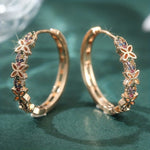 Elegant Bohemian Multi Color Zirconia Floral Butterfly Earrings