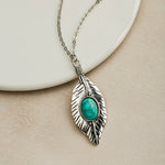 Vintage Bohemian Turquoise Ornament Pendant Necklace