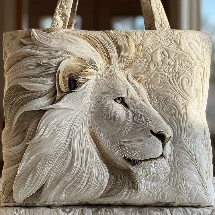 Majestic Lion Quilted Tote Bag