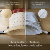 SAC À PAIN EN CIRE D'ABEILLE — 100% COTON BIO — PREMIUM