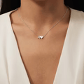 Forever Love & Letter Necklace - Silver