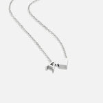 Forever Love & Letter Necklace - Silver