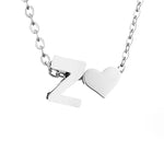 Forever Love & Letter Necklace - Silver
