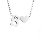 Forever Love & Letter Necklace - Silver